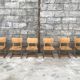 Series of 10 casala children's chairs in vintage light wood