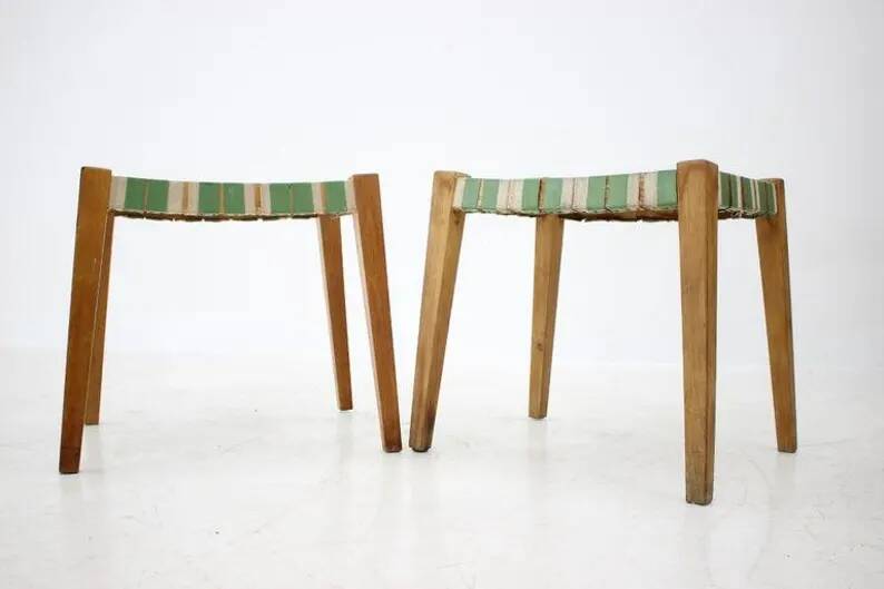 Pair of Midcentury Stools or Tabourets, 1950s