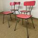 Set of 4 chairs in red formica