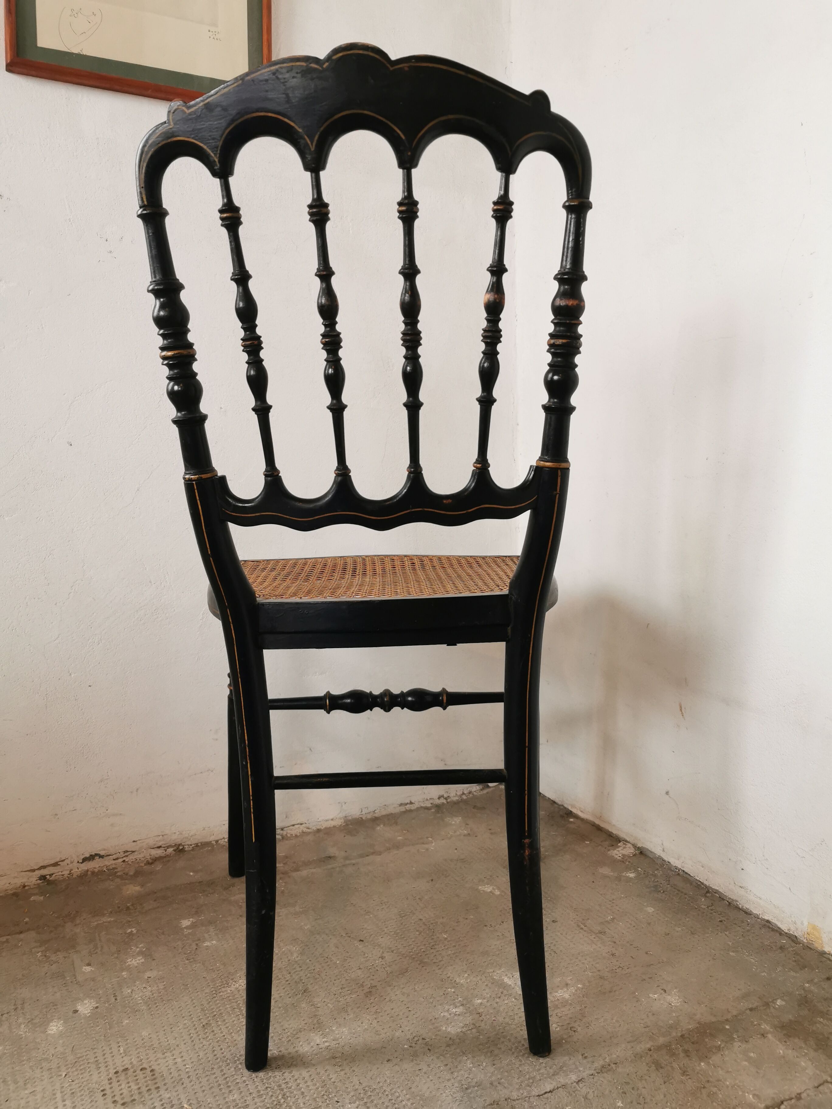 Black chair Napoleon III year, with gilding
