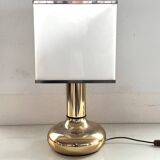 Italian metal table lamp with perspex lampshade, 1970s