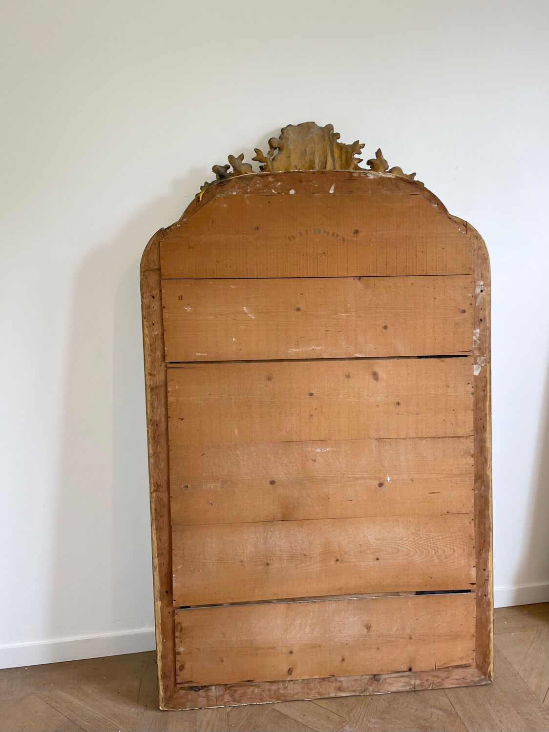 Large old Louis-Philippe shell mirror 165x97 cm
