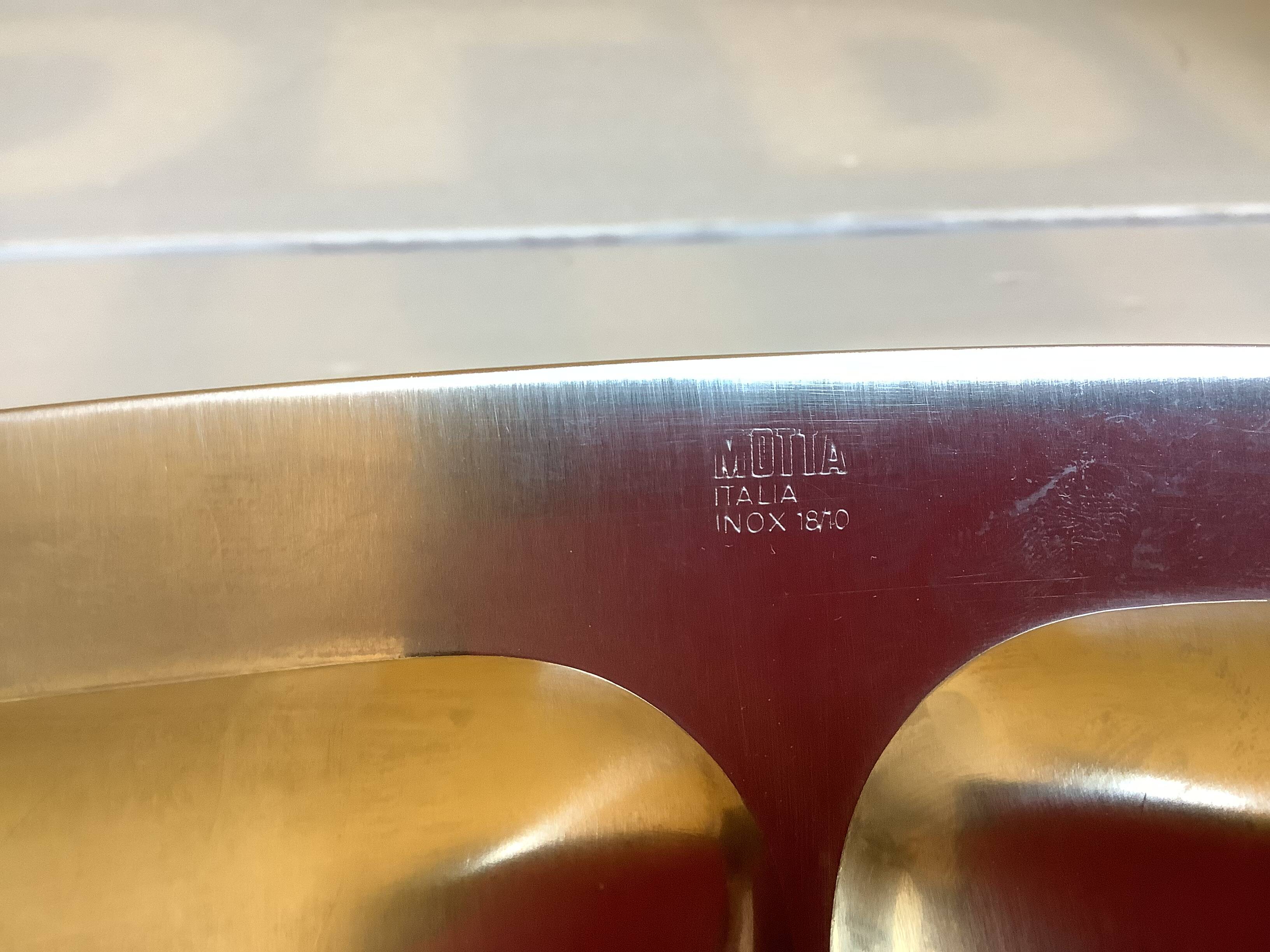 Italy brushed metal compartment dish