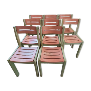 lot de 8 chaises d'école