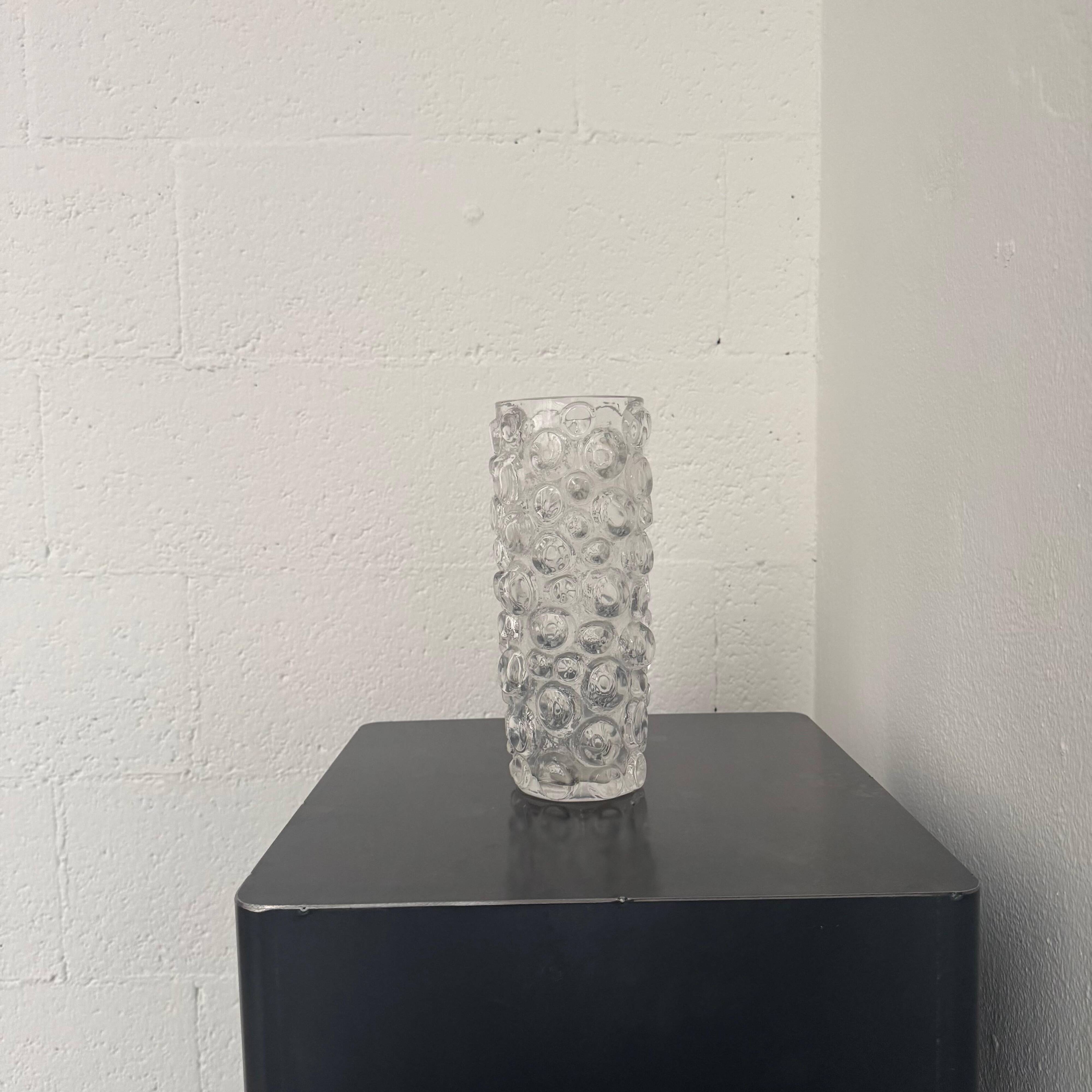 Clear decorative Vase sculpture with spikes, glass vase
