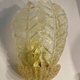 Pair of Murano glass and gold inlaid sconces Barovier Toso, Italy 1990