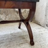 Empire style marble and mahogany coffee table