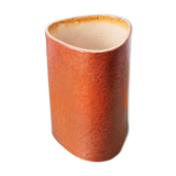 Vase with triangular section in sandstone signed