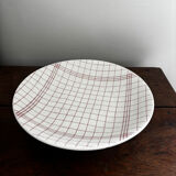 Vintage shallow plate with towel pattern Gien