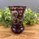 Hand-engraved red Bohemian crystal vase – Floral decoration