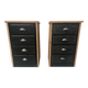 Pair of small brutalist chests of drawers in patinated fir, 20th century.