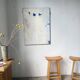 Toile abstraite blanche, peinture à l’huile XXème