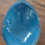 Cendrier ou vide-poche en verre d’art signé – bleu vintage design