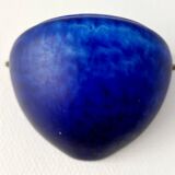 Sconces, signed, in satin blue glass paste from the 1930s