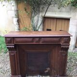 Wooden fireplace mantle