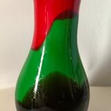 Vase en verre multicolore