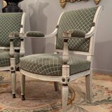 Pair of armchairs in lacquered wood from the directoire period circa 1795