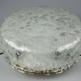 60s 70s ceiling lamp Plafoniere Flush Mount Ice Glass Hillebrand Germany