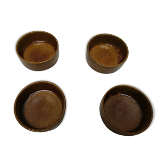 old enamelled sandstone ramekin lot of 4