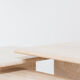 Set of 3 vintage travertine pull out tables