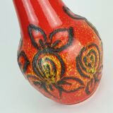 bay keramik 1960's 70's vintage VASE red yellow black lava pattern model 67