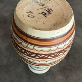 Vase pottery decorative porcelain stoneware decoration of painting polychrome hand 24 cm