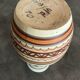 Vase poterie décorative en grès  cérame décor de peinture polychrome main 24 cm