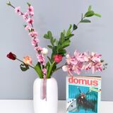 White Ceramic Vase with Hand Painted Details by Ambrogio Pozzi,