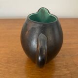Pichet St Clément en céramique noir et vert, années 1950