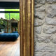 Mirror 153/101cm Louis-Philippe with pediment and pearl gold leaf.
