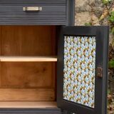 Parisian art deco buffet in solid walnut 1930