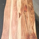 Console en bois avec pieds en métal noir