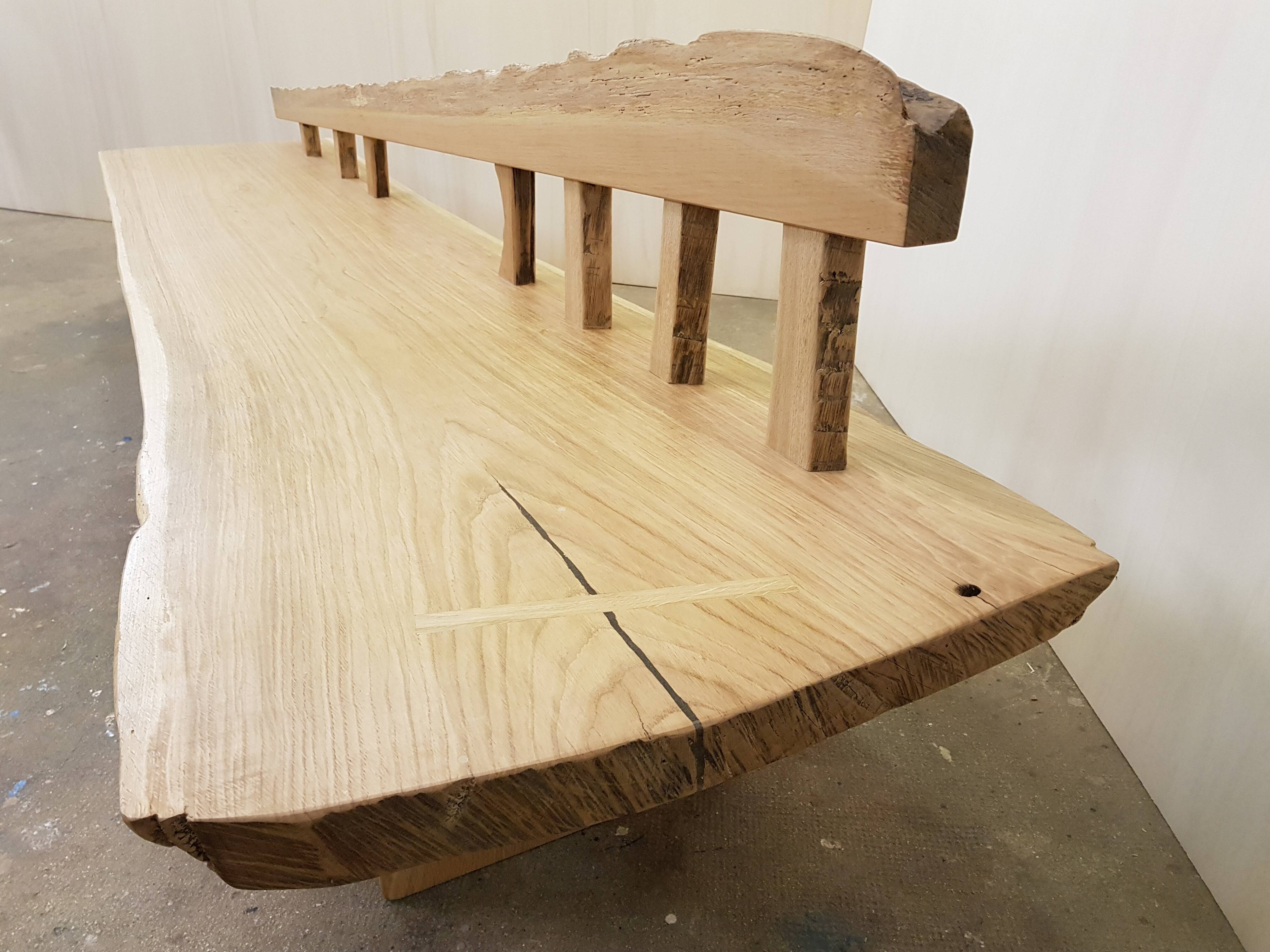 Solid wood bench