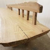 Solid wood bench