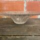 Coupe à Fruits Ancienne Plat En Verre Moulé Décor Ciselé Vintage #D660