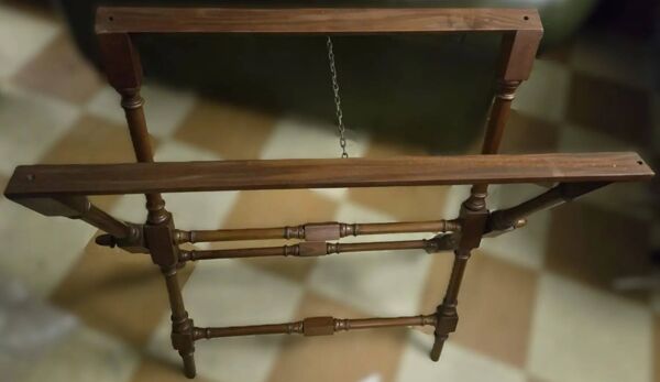 Table à thé pliante XIXe au plateau amovible