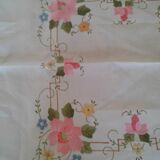 Hand embroidered pink flowers