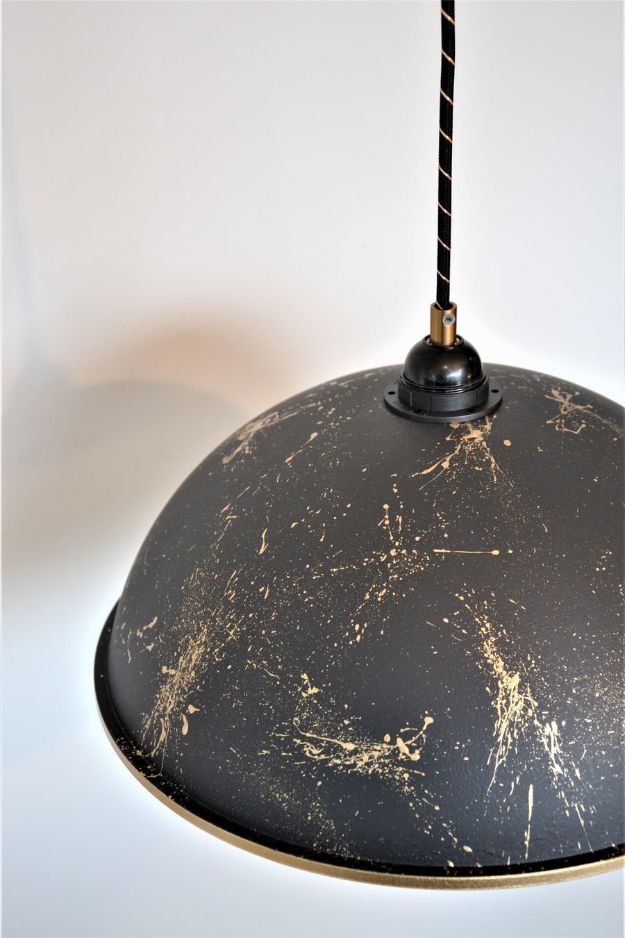 Black and gold glass suspension – galaxy patterns -