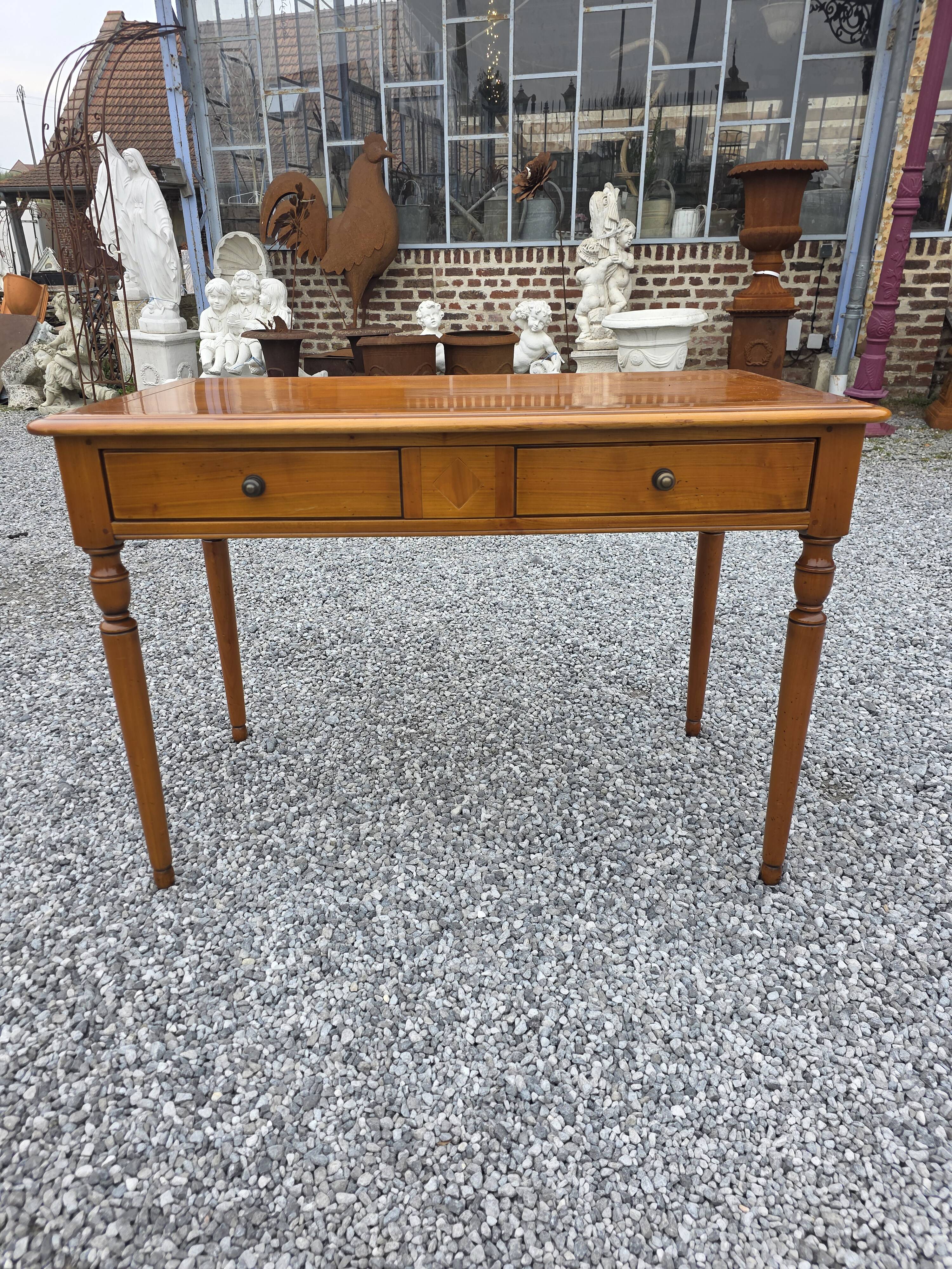 Mid-20th century solid cherry wood desk