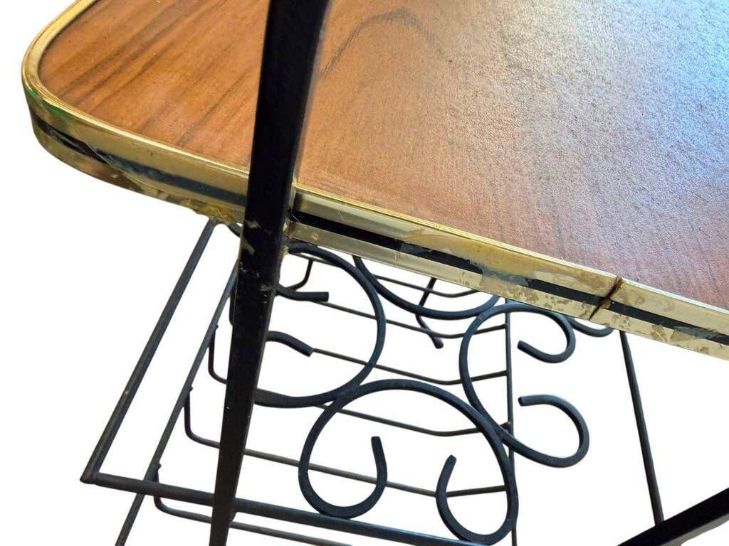 Vintage metal floor shelf / multi-level display / side table