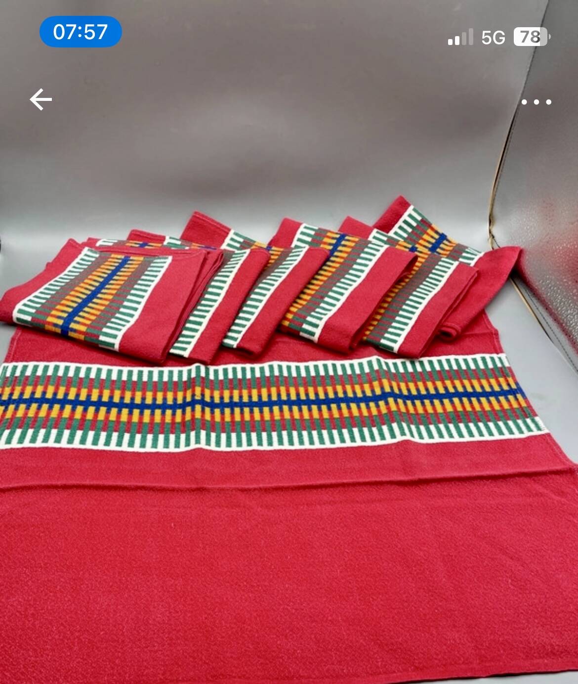 Lot 7 serviettes de table vintage coton