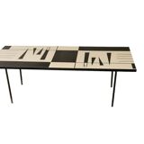 Mid century black and white graphic formica coffee table