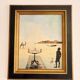 Oil Painting Canvas Solar Table After Salvador Dali Mid Century