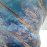 Blue Murano Glass Vase by Fratelli Toso with Bronze Aventurine