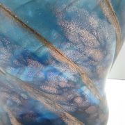 Blue Murano Glass Vase by Fratelli Toso with Bronze Aventurine