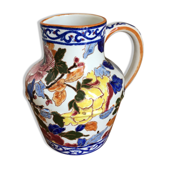 Pitcher Gien peonies H 16 cm