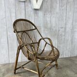 Fauteuil rotin vintage