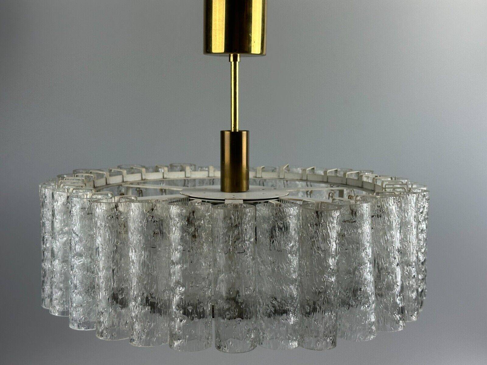 60s 70s chandelier ceiling lamp Doria Leuchten Germany Ice glass design