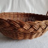 Old basket in braided wicker