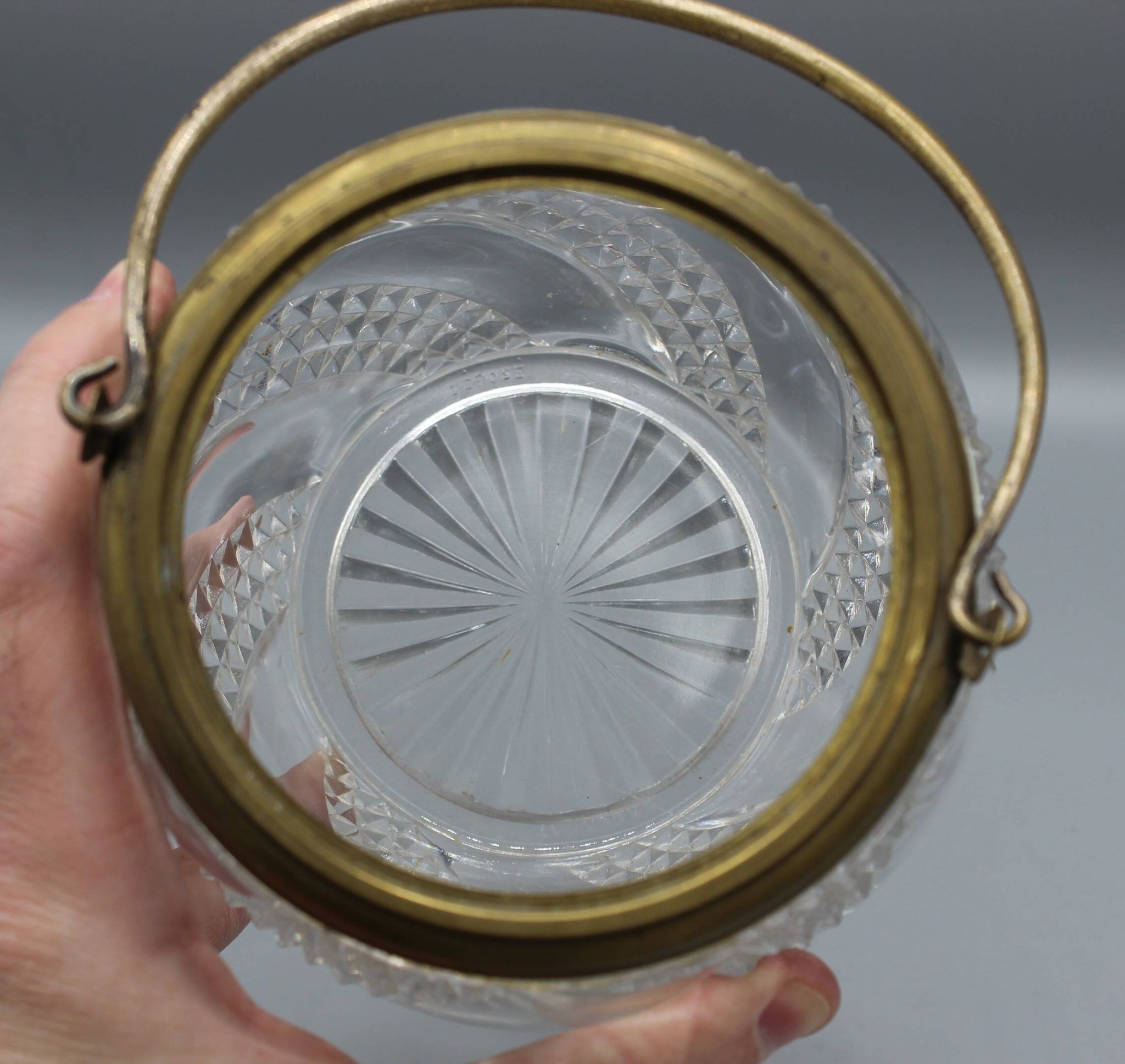Old 19th century biscuit bucket - baccarat serpentine model